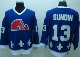 Miesten Quebec Nordiques #13 Mats Sundin Laivastonsininen Sininen Retro CCM Paita