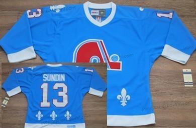 Miesten Quebec Nordiques #13 Mats Sundin Sininen Retro CCM Paita