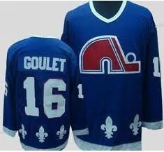 Miesten Quebec Nordiques #16 Michel Goulet Laivastonsininen Sininen Retro CCM Paita