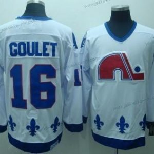 Miesten Quebec Nordiques #16 Michel Goulet Valkoinen Retro CCM Paita