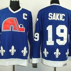 Miesten Quebec Nordiques #19 Joe Sakic Laivastonsininen Sininen Retro CCM Paita