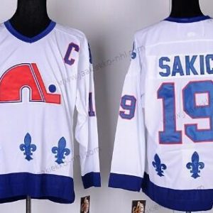 Miesten Quebec Nordiques #19 Joe Sakic Valkoinen Retro CCM Paita