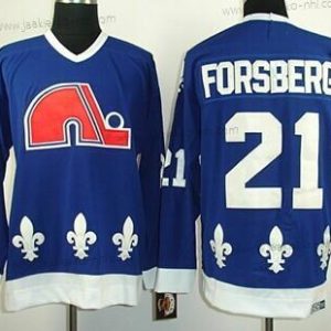 Miesten Quebec Nordiques #21 Peter Forsberg Laivastonsininen Sininen Retro CCM Paita