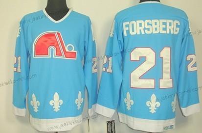 Miesten Quebec Nordiques #21 Peter Forsberg Sininen Retro CCM Paita