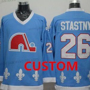 Miesten Quebec Nordiques Mukautettu Sininen CCM Vintage Paita