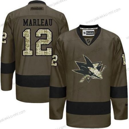 Miesten San Jose Sharks #12 Patrick Marleau Reebok Vihreä Maastokuvio Pelaaja Paita