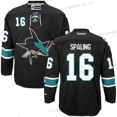 Miesten San Jose Sharks #16 Nick Spaling Musta Vieraspaita Jääkiekko Paita