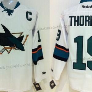 Miesten San Jose Sharks #19 Joe Thornton 2014 Valkoinen Paita