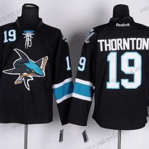 Miesten San Jose Sharks #19 Joe Thornton Musta Vieraspaita Paita