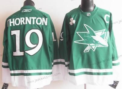 Miesten San Jose Sharks #19 Joe Thornton St. Patrick’S Day Vihreä Paita