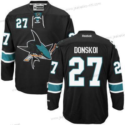 Miesten San Jose Sharks #27 Joonas Donskoi Musta Vieraspaita Jääkiekko Paita