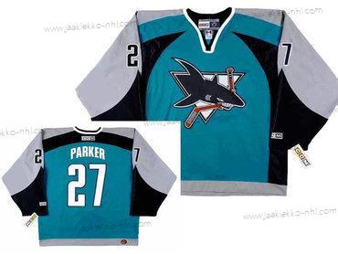 Miesten San Jose Sharks #27 Scott Parker 2003 CCM Retro Sininen Musta Harmaa Kotiottelupaita NHL Jääkiekko Paita