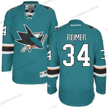 Miesten San Jose Sharks #34 James Reimer Sinivihreä Sininen Kotiottelupaita Jääkiekko Paita