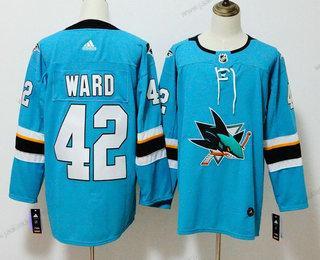 Miesten San Jose Sharks #42 Joel Ward Sinivihreä Sininen 2017-2018 Jääkiekko Ommeltu NHL Paita