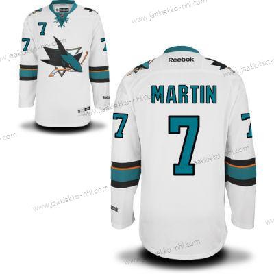 Miesten San Jose Sharks #7 Paul Martin Valkoinen Kolmas paita Paita