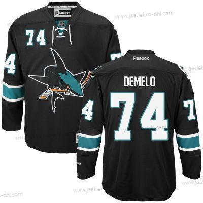 Miesten San Jose Sharks #74 Dylan Demelo Musta Vieraspaita Jääkiekko Paita