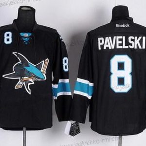 Miesten San Jose Sharks #8 Joe Pavelski Musta Vieraspaita Paita