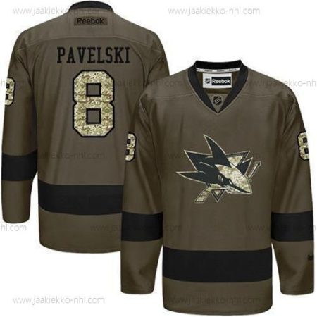 Miesten San Jose Sharks #8 Joe Pavelski Reebok Vihreä Maastokuvio Pelaaja Paita