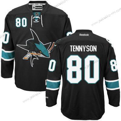 Miesten San Jose Sharks #80 Matt Tennyson Musta Vieraspaita Paita