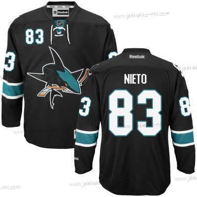 Miesten San Jose Sharks #83 Matt Nieto Musta Vieraspaita Paita