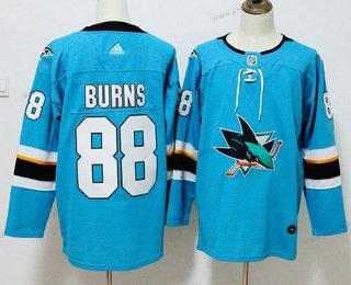 Miesten San Jose Sharks #88 Brent Burns Sinivihreä Sininen 2017-2018 Jääkiekko Ommeltu NHL Paita