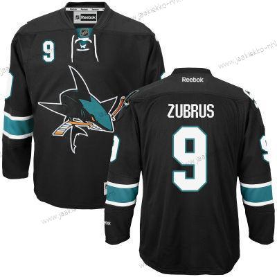 Miesten San Jose Sharks #9 Dainius Zubrus Musta Vieraspaita Paita