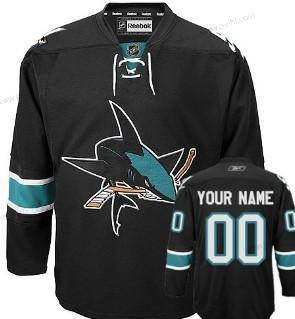 Miesten San Jose Sharks Mukautettu Musta Vieraspaita Paita