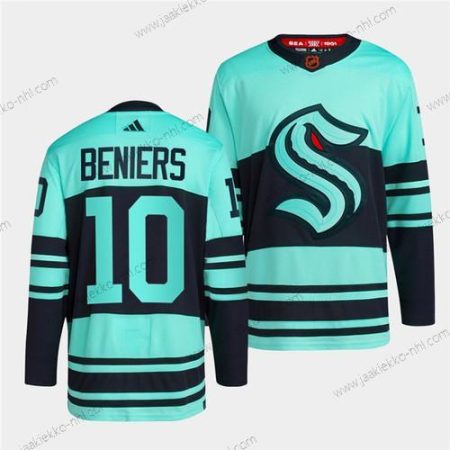 Miesten Seattle Kraken #10 Matty Beniers Ice Sininen 2022-23 Käänteinen Retro Ommeltu Paita