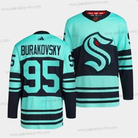 Miesten Seattle Kraken #95 Andre Burakovsky Ice Sininen 2022-23 Käänteinen Retro Ommeltu Paita