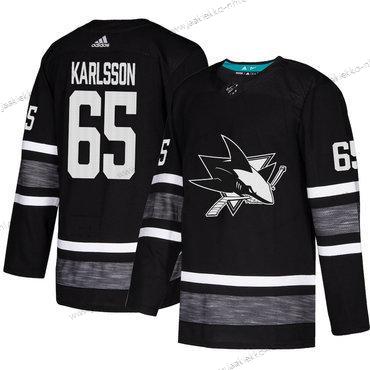 Miesten Sharks #65 Erik Karlsson Musta Aito 2019 All-Star Ommeltu Jääkiekko Paita