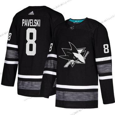 Miesten Sharks #8 Joe Pavelski Musta Aito 2019 All-Star Ommeltu Jääkiekko Paita