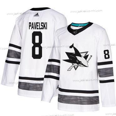 Miesten Sharks #8 Joe Pavelski Valkoinen Aito 2019 All-Star Ommeltu Jääkiekko Paita