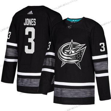 Miesten Sininen Jackets #3 Seth Jones Musta Aito 2019 All-Star Ommeltu Jääkiekko Paita