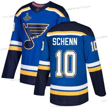 Miesten Sininens #10 Brayden Schenn Sininen Kotiottelupaita Aito Stanley Cup Champions Ommeltu Jääkiekko Paita