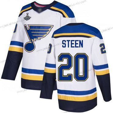 Miesten Sininens #20 Alexander Steen Valkoinen Road Aito Stanley Cup Champions Ommeltu Jääkiekko Paita