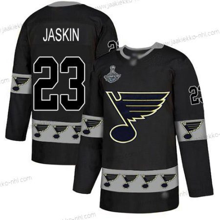 Miesten Sininens #23 Dmitrij Jaskin Musta Aito Maajoukkue Logo Stanley Cup Champions Ommeltu Jääkiekko Paita