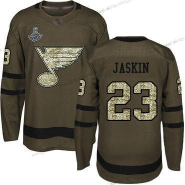 Miesten Sininens #23 Dmitrij Jaskin Vihreä Salute to Service Stanley Cup Champions Ommeltu Jääkiekko Paita