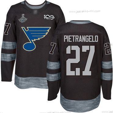 Miesten Sininens #27 Alex Pietrangelo Musta 1917-2017 100th Vuosipäivä Stanley Cup Champions Ommeltu Jääkiekko Paita