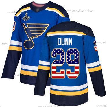 Miesten Sininens #29 Vince Dunn Sininen Kotiottelupaita Aito USA Flag Stanley Cup Champions Ommeltu Jääkiekko Paita