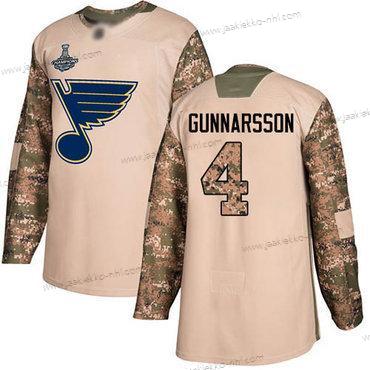 Miesten Sininens #4 Carl Gunnarsson Maastokuvio Aito 2017 Veterans Day Stanley Cup Champions Ommeltu Jääkiekko Paita