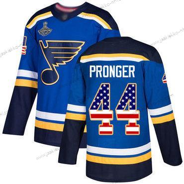 Miesten Sininens #44 Chris Pronger Sininen Kotiottelupaita Aito USA Flag Stanley Cup Champions Ommeltu Jääkiekko Paita