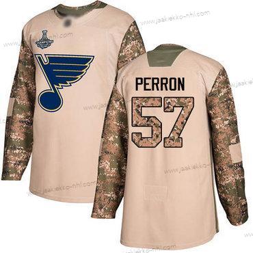 Miesten Sininens #57 David Perron Maastokuvio Aito 2017 Veterans Day Stanley Cup Champions Ommeltu Jääkiekko Paita