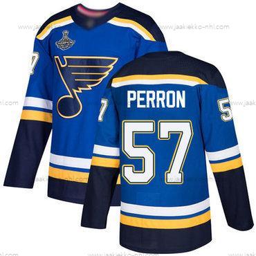 Miesten Sininens #57 David Perron Sininen Kotiottelupaita Aito Stanley Cup Champions Ommeltu Jääkiekko Paita