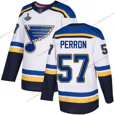 Miesten Sininens #57 David Perron Valkoinen Road Aito Stanley Cup Champions Ommeltu Jääkiekko Paita