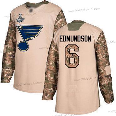 Miesten Sininens #6 Joel Edmundson Maastokuvio Aito 2017 Veterans Day Stanley Cup Champions Ommeltu Jääkiekko Paita