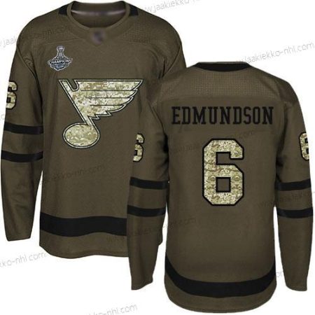 Miesten Sininens #6 Joel Edmundson Vihreä Salute to Service Stanley Cup Champions Ommeltu Jääkiekko Paita