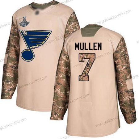 Miesten Sininens #7 Joe Mullen Maastokuvio Aito 2017 Veterans Day Stanley Cup Champions Ommeltu Jääkiekko Paita