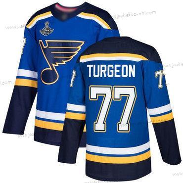 Miesten Sininens #77 Pierre Turgeon Sininen Kotiottelupaita Aito Stanley Cup Champions Ommeltu Jääkiekko Paita