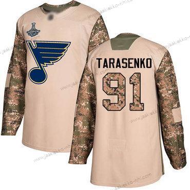 Miesten Sininens #91 Vladimir Tarasenko Maastokuvio Aito 2017 Veterans Day Stanley Cup Champions Ommeltu Jääkiekko Paita