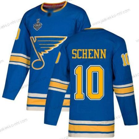 Miesten St. Louis Blues #10 Brayden Schenn Sininen Vaihtopaita Aito 2019 Stanley Cup Final Bound Ommeltu Jääkiekko Paita